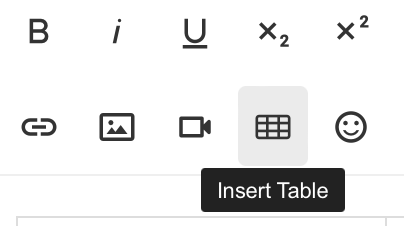 The Insert Table icon is represented as a mini table.